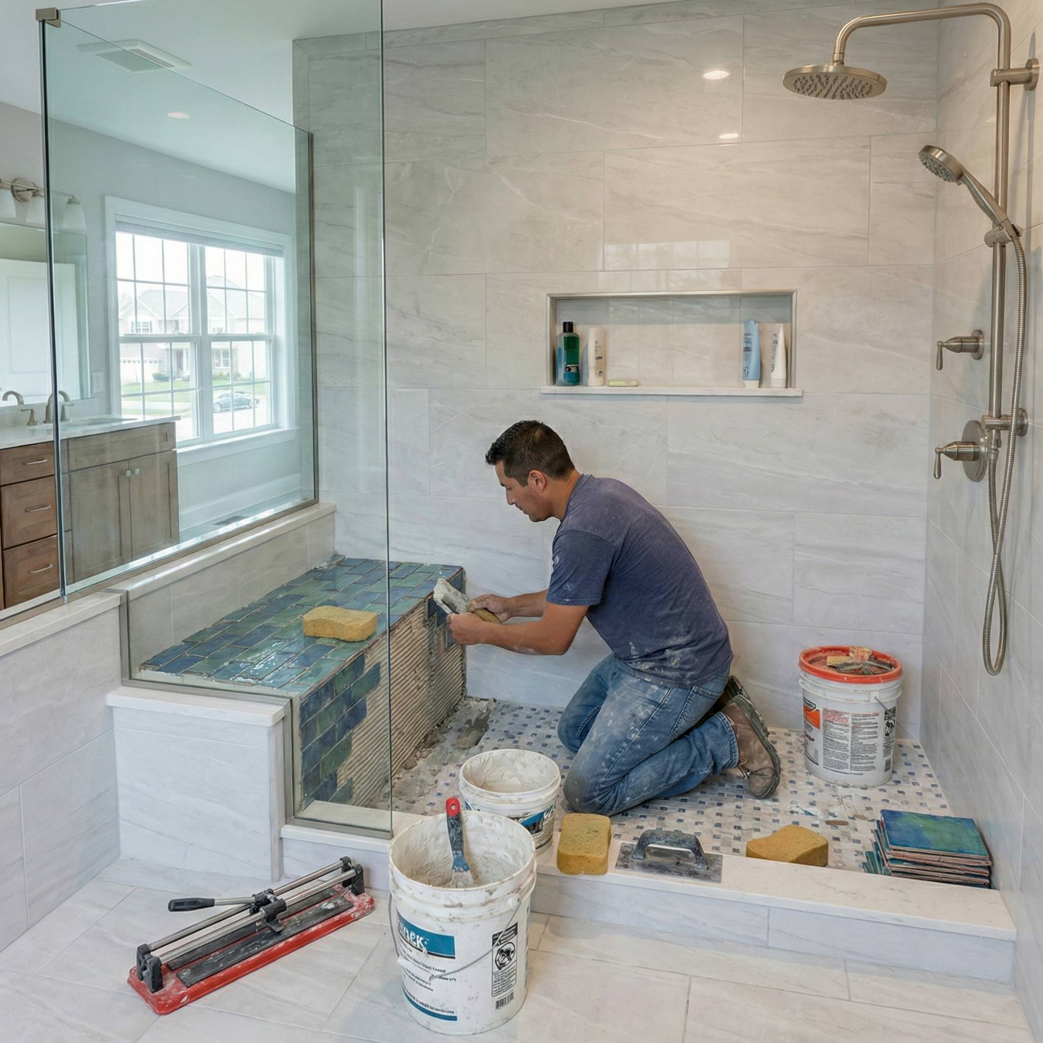 Tile Benches Installation