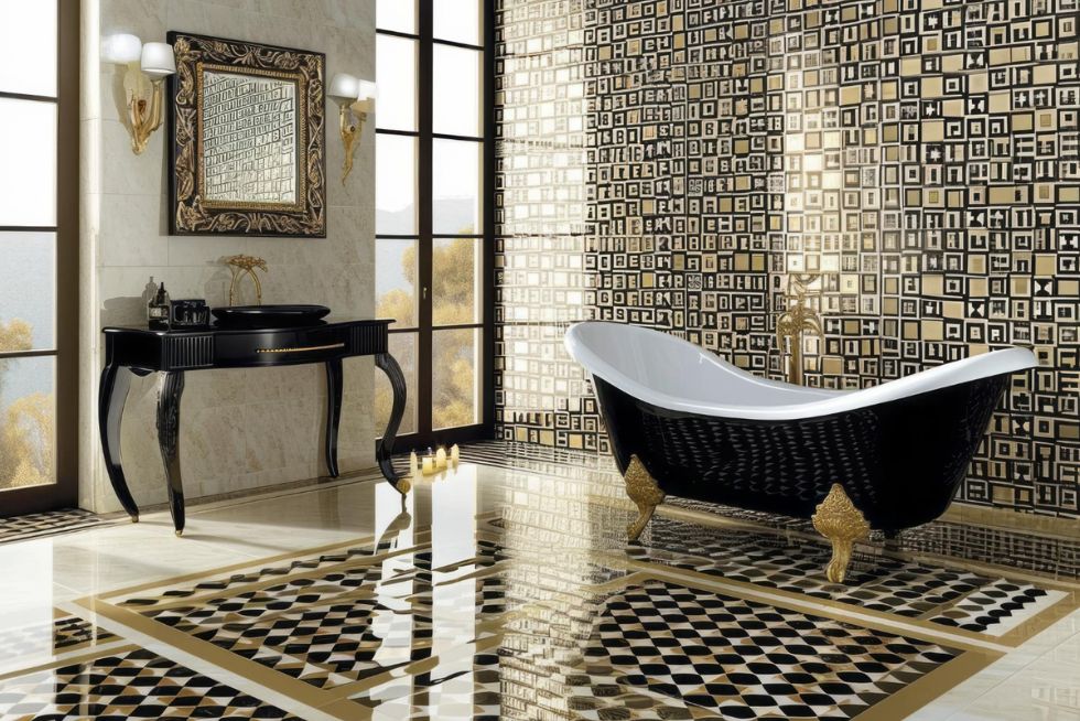 Mosaic and Accent Tiles in Bathroom